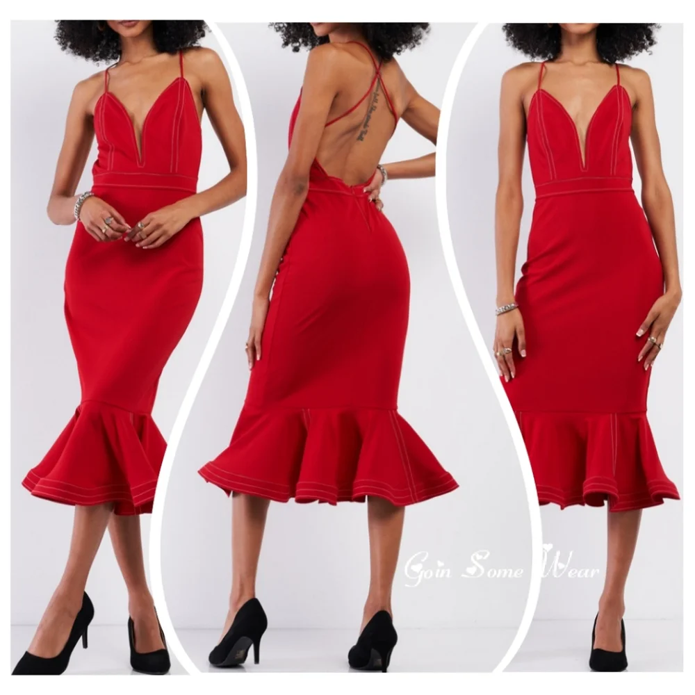 Lady in Red Mermaid Flare Tail Dress Size Medium - Picture 1 of 6